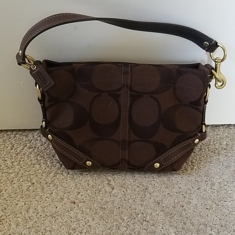 Small brown Coach hand bag